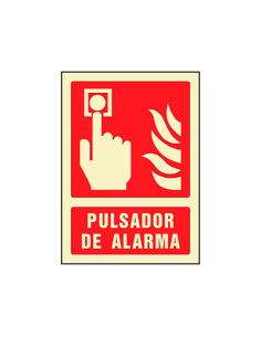 Pictograma syssa señal de pulsador de alarma en pvc fotoluminiscente 210x297 mm 2