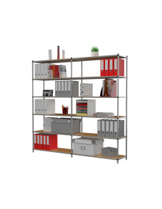 Estanteria paperflow metalica 6 estantes 80 kg por estante 200x100x35 cm base 2