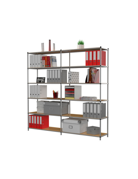 Estanteria paperflow metalica 6 estantes 80 kg por estante 200x100x35 cm base
