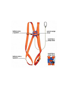 Arnes faru proteccion anticaidas basico con cuerda incorporada de 1 m de largo 2
