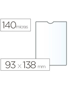 Funda portadocumento esselte plastico transparente q40 micras tamaño 93x138 mm
