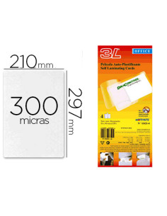 Bolsa de plastificar djois manual en frio 300 mc din a4 con dorso adhesivo pack 10 unidades