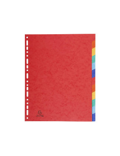 Separador exacompta cartulina simil prespan juego de 12 separadores din a4+ multitaladro colores vivos 2