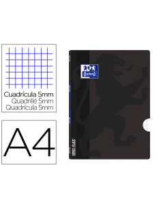 Libreta escolar oxford openflex tapa flexible optik paper 48 hojas din a4 cuadro 5 mm color negro
