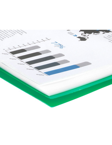 Carpeta liderpapel escaparate con espiral 20 fundas polipropileno din a5 verde