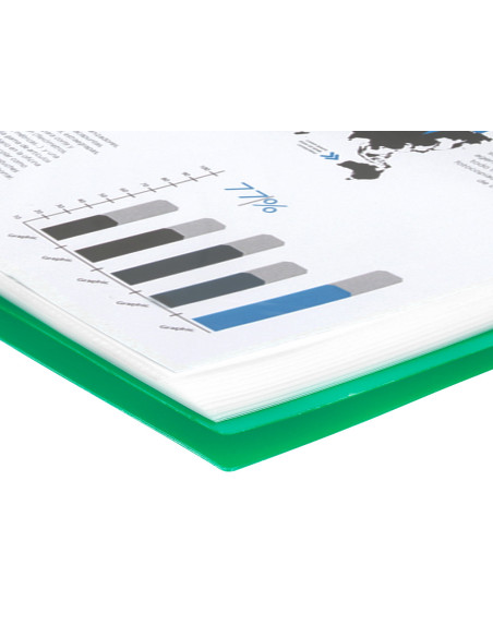 Carpeta liderpapel escaparate con espiral 20 fundas polipropileno din a5 verde