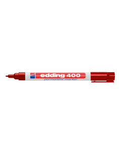 Rotulador edding marcador permanente 400 rojo punta redonda 1 mm 2