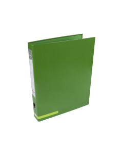 Carpeta de 2 anillas 25 mm mixtas liderpapel a4 forrado color system con ollao y tarjetero verde 2