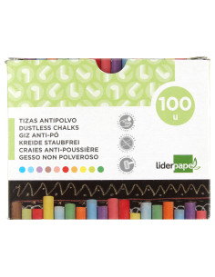 Tiza color antipolvo liderpapel caja de 100 unidades colores surtidos 2