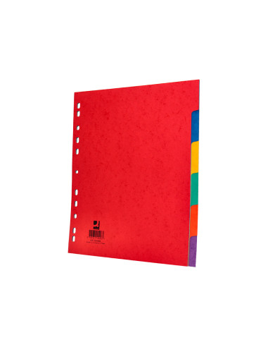 Separador q-connect cartulina brillo juego de 6 separadores din a4+ multitaladro