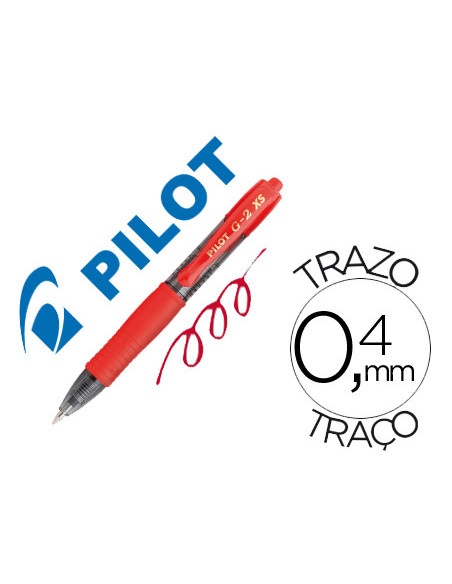 Boligrafo pilot g-2 pixie rojo tinta gel retractil sujecion de caucho
