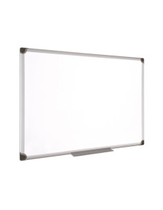 Pizarra blanca bi-office magnetica maya w ceramica vitrificada marco de aluminio 240 x 120 cm con bandeja para 2