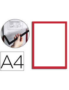 Marco porta anuncios durable magnetico din a4 dorso adhesivo removible para informacion de seguridad pack 5 unidades