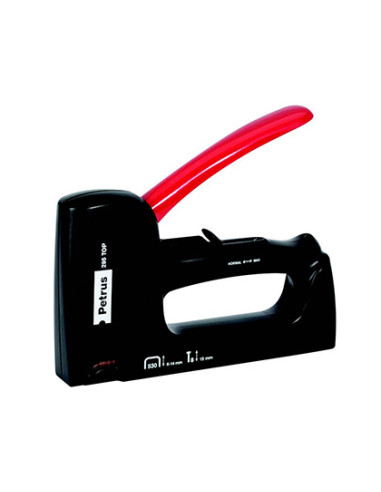 Grapadora petrus clavadora 295 top bricolaje cuerpo de plastico ajuste de potencia utiliza grapas nº530 y clavos nº8