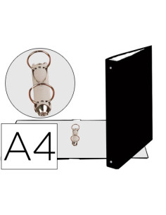 Carpeta de 2 anillas 30mm redondas exacompta din a4 carton forrado negro