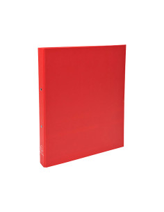 Carpeta de 2 anillas 30mm redondas exacompta din a4 carton forrado rojo 2