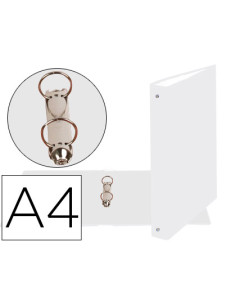 Carpeta de 2 anillas 30mm redondas exacompta din a4 carton forrado blanco