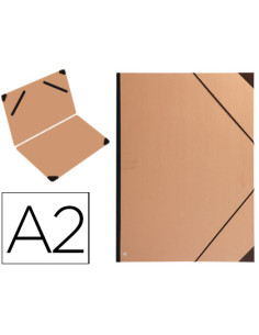 Carpeta planos clairefontaine din a2 con gomas kraft marron verjurado