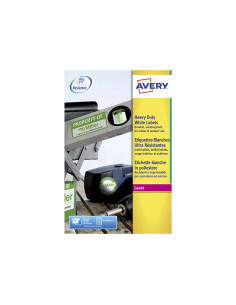 Etiqueta adhesiva resistente avery poliester blanca 210x297 mm laser pack de 20 unidades 2