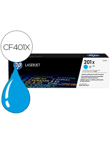Toner hp 201x laserjet pro m252 / mfp m277 cian 2.300 pag