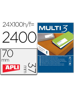 Etiqueta adhesiva multi 3 apli 70x37 mm fotocopiadora laser ink-jet caja con 100 hojas din a4
