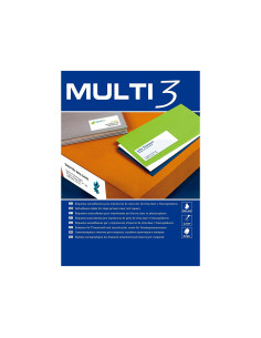 Etiqueta adhesiva multi 3 apli 70x37 mm fotocopiadora laser ink-jet caja con 100 hojas din a4 2