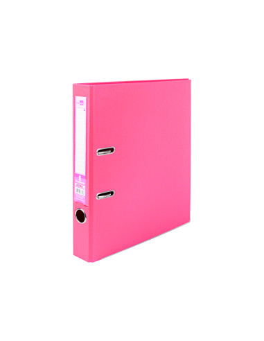 Archivador de palanca liderpapel a4 documenta forrado pvc con rado lomo 52 mm rosa compresor metalico