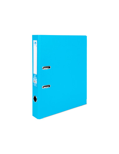 Archivador de palanca liderpapel folio documenta forrado pvc con rado lomo 52 mm celeste compresor metalico