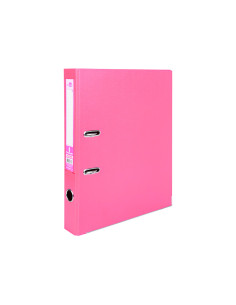 Archivador de palanca liderpapel folio documenta forrado pvc con rado lomo 52 mm rosa compresor metalico 2
