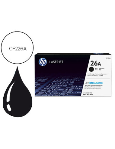 Toner hp 26a laserjet pro m402d/m402dn/m402dw/m402n/mfp m426dw/mfp m426fdn/mfp m426fdw negro 3100 paginas