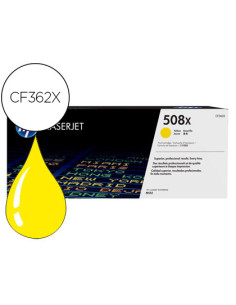 Toner hp 508x laserjet m552 / 553 / 577 amarillo 9.500 pag