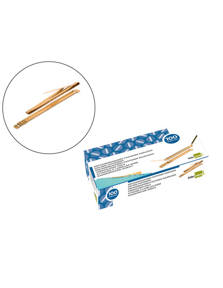 Encuadernador fastener dorado liderpapel caja de 100 unidades