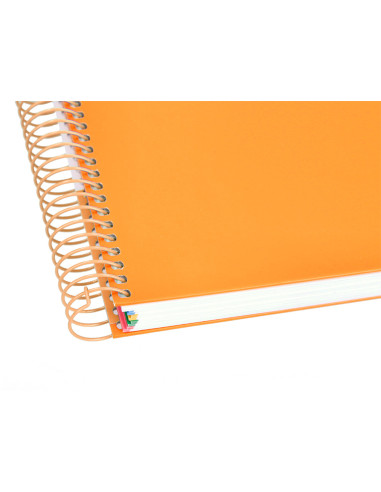 Cuaderno espiral a4 micro antartik tapa forrada 120h 90 gr cuadro 5mm 5 bandas 4 taladros color mostaza
